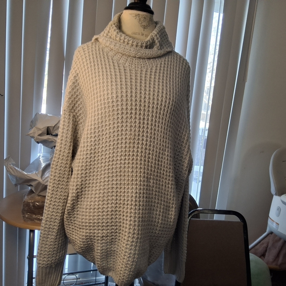 Falls Creek Taupe Cowl Neck Sweater - Picture 2 of 8